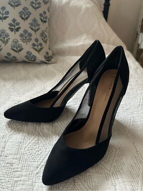 New Look Black Pointed Mesh Heels